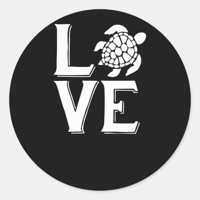 All i need is love a turtle classic round sticker (Front)