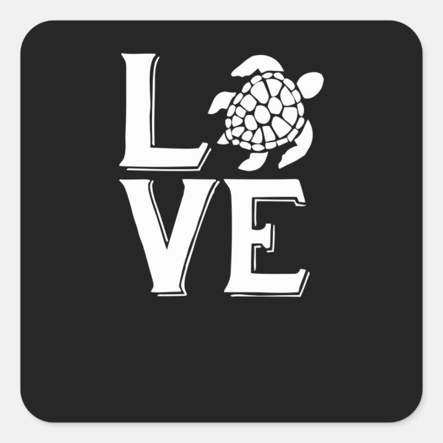 All i need is love a turtle square sticker (Front)