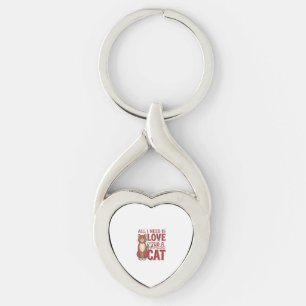 All I Need Is Love and a Cat Vintage Cat Lover Des Key Ring
