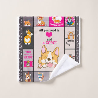 All I Need Is Love And Corgi Wash Cloth