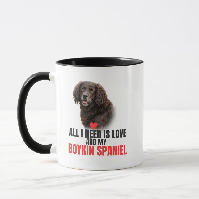 All I Need Is Love and My Boykin Spaniel Coffee Mug (Left)