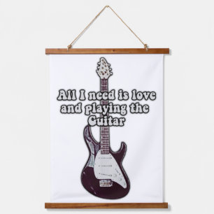 All i need is love and playing the guitar. vintage hanging tapestry
