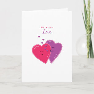 All I Need Is Love Heart Valentine Card for Spouse