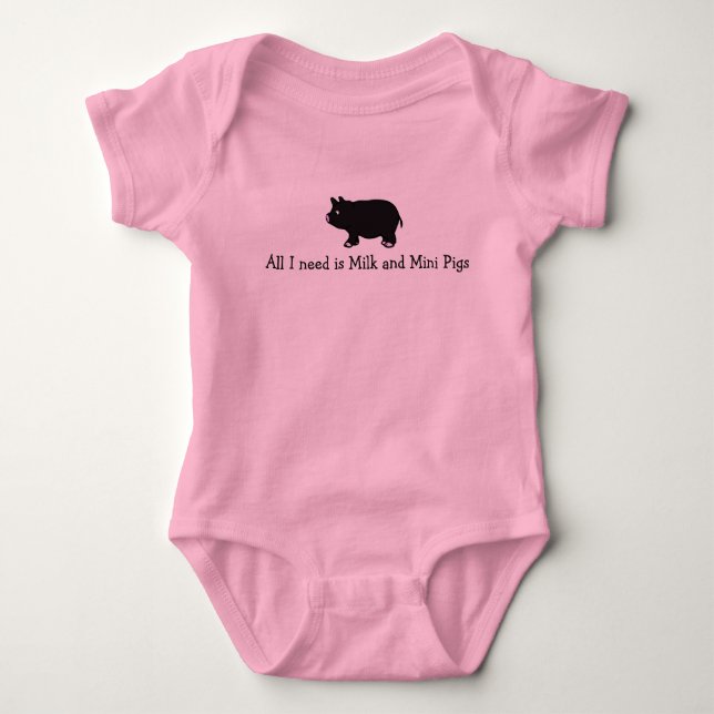 All I need is Milk And Mini Pigs Baby Tutu suit Baby Bodysuit (Front)