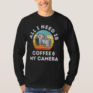 All I Need is My Camera and Coffee Sunset Vintage T-Shirt