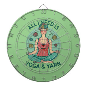 All I need is Yoga and Yarne Phrase Dartboard