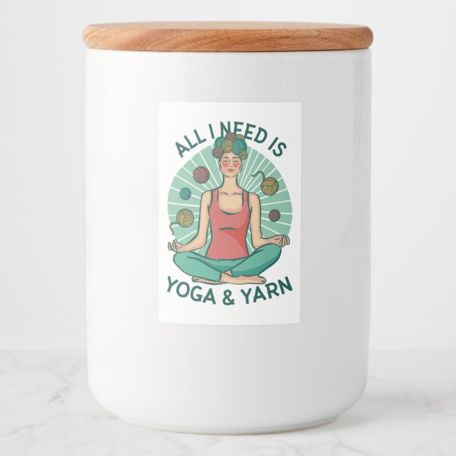 All I need is Yoga and Yarne Phrase Food Label (Front)