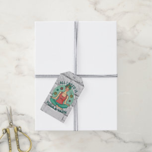 All I need is Yoga and Yarne Phrase Gift Tags