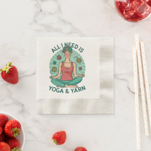 All I need is Yoga and Yarne Phrase Napkin