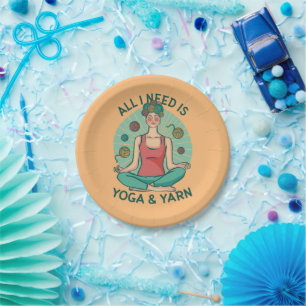 All I need is Yoga & Yarn Paper Plate