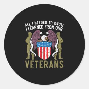 All I Needed To Know I Learned From Veterans Memor Classic Round Sticker
