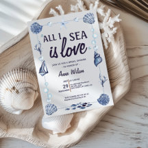 All I Sea Is Love Bridal Shower Watercolor seas