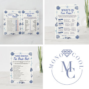All I Sea Is Love Bridal Shower Wedding 4 Games Invitation