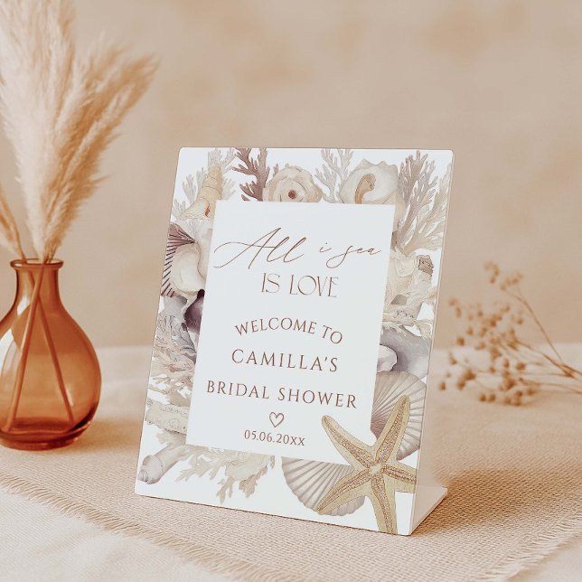 All I sea Is Love Bridal Shower Welcome Pedestal Sign (Creator Uploaded)