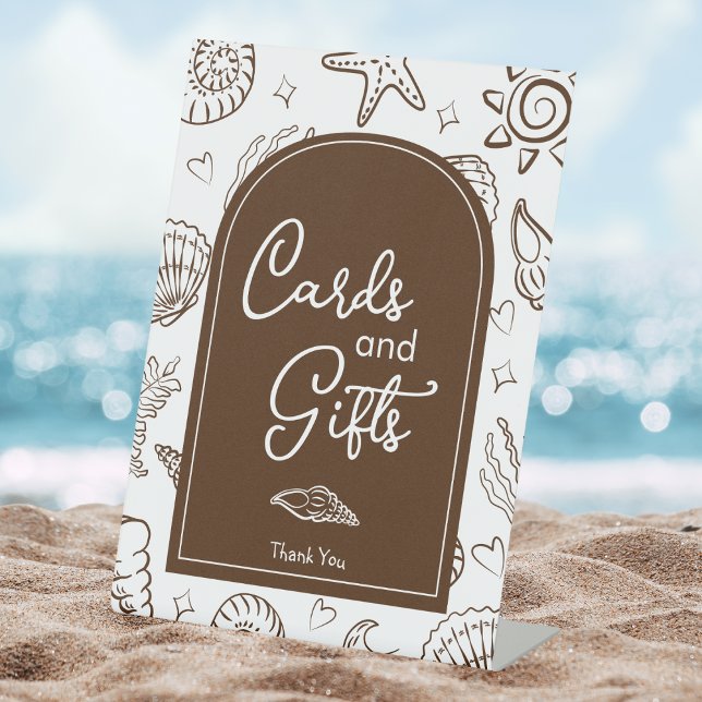 All I Sea is Love Brown Seashells Cards and Gifts  Pedestal Sign (Creator Uploaded)