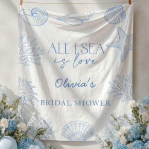 All I Sea Is Love Coastal Bridal Shower Backdrop Tapestry