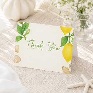 All I Sea Is Love Coastal Lemon Yellow Art Thank You Card