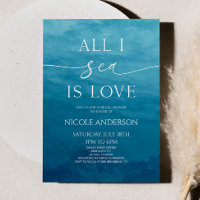 All I Sea Is Love Deep Blue Ocean Bridal Shower