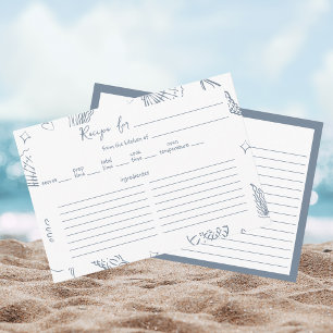 All I Sea is Love Dusty Blue Recipe Bridal Shower Enclosure Card