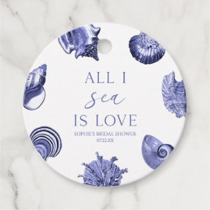 All I Sea Is Love Elegant Seashells Bridal Shower  Favour Tags