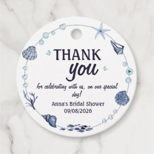 All I Sea Is Love Nautical Bridal Shower Seashell Favour Tags