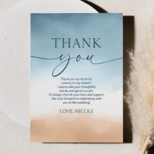 All I Sea Is Love Ocean Beach Shore Bridal Shower Thank You Card
