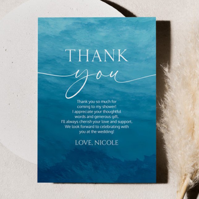 All I Sea Is Love Ocean Deep Sea Bridal Shower Thank You Card (Creator Uploaded)