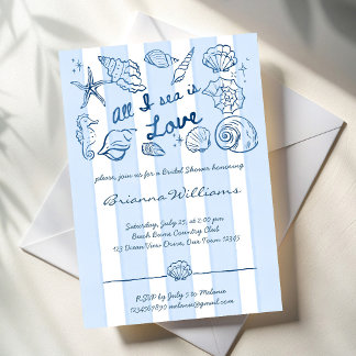 All I sea is love seashells bridal shower Invitation