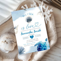 All I Sea Is Love Seashells Coastal Bridal Shower