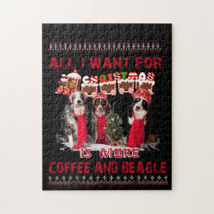 All I Want Beagle And Coffee In Christmas Event Jigsaw Puzzle