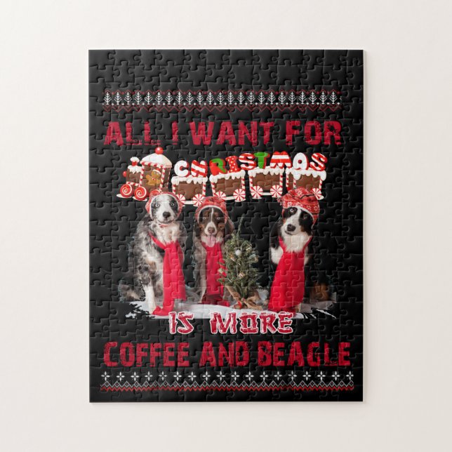 All I Want Beagle And Coffee In Christmas Event Jigsaw Puzzle (Vertical)