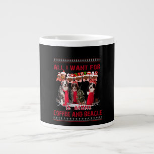 All I Want Beagle And Coffee In Christmas Event Large Coffee Mug