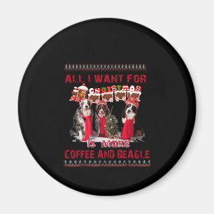 All I Want Beagle And Coffee In Christmas Event Magnet
