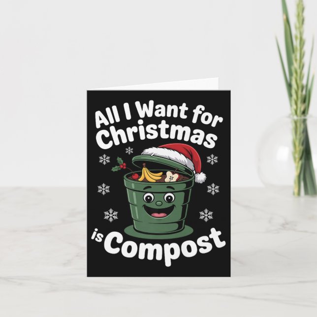 All I Want Comst Zero-waste Christmas Environmenta Card (Front)