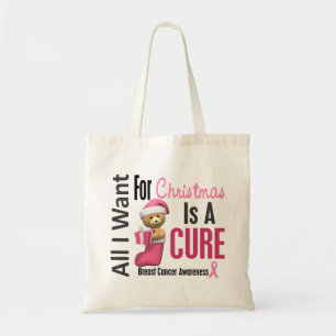 All I Want For Christmas Breast Cancer Tote Bag