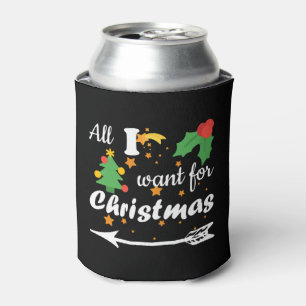 All i want for Christmas  Couple Shirt Can Cooler