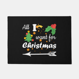 All i want for Christmas Couple Shirt Doormat