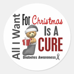 All I Want For Christmas Diabetes Classic Round Sticker
