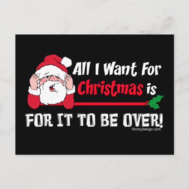 All I want for Christmas Holiday Postcard (Front)