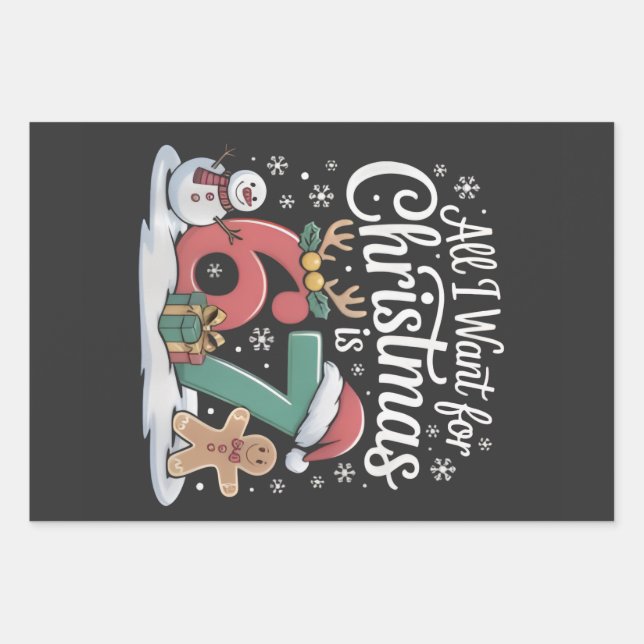 All I Want For Christmas is 67 Six Seven Meme  Wrapping Paper Sheet (Front)
