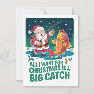 All I Want For Christmas Is a Big Catch Fishing Thank You Card