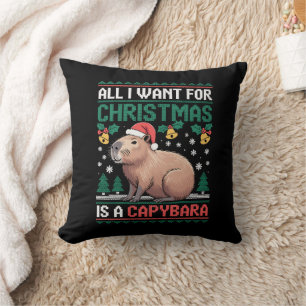 All I Want For Christmas Is A Capybara Animal Gift Cushion