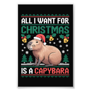 All I Want For Christmas Is A Capybara Animal Gift Photo Print