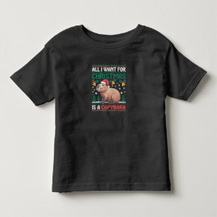 All I Want For Christmas Is A Capybara Animal Gift Toddler T-Shirt