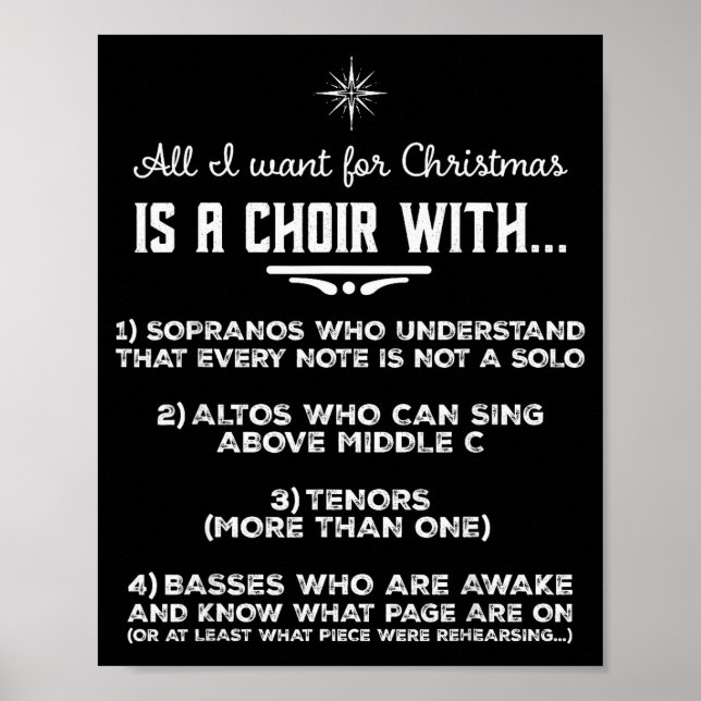 All I Want For Christmas Is A Choir With Sopranos  Poster (Front)
