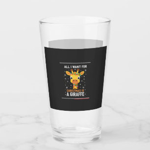 All I Want For Christmas Is A Giraffe Animal Ugly Glass