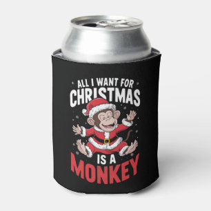 All I Want For Christmas is A Monkey Lover Xmas Can Cooler