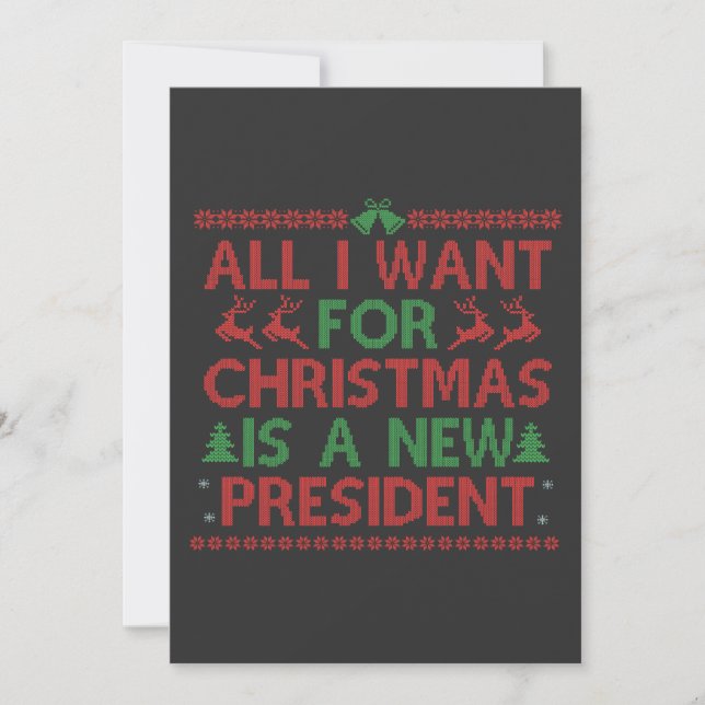All I Want For Christmas Is a New President Vote Invitation (Front)