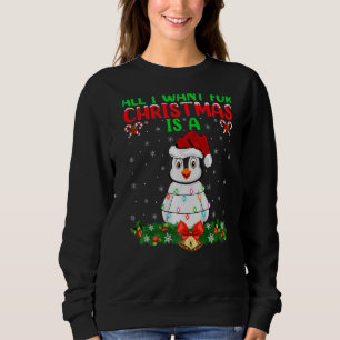 All I Want For Christmas Is A Penguin Xmas Lights Sweatshirt
