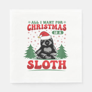 All I Want for Christmas is a Sloth Napkin